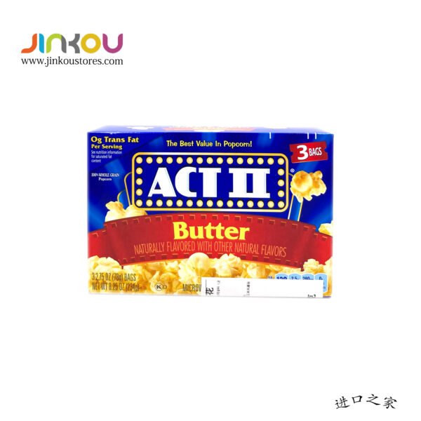ACT II Microwave Popcorn Butter Flavor (3 Bags) 8.25 OZ (234g) 艾可提黄油味 ...